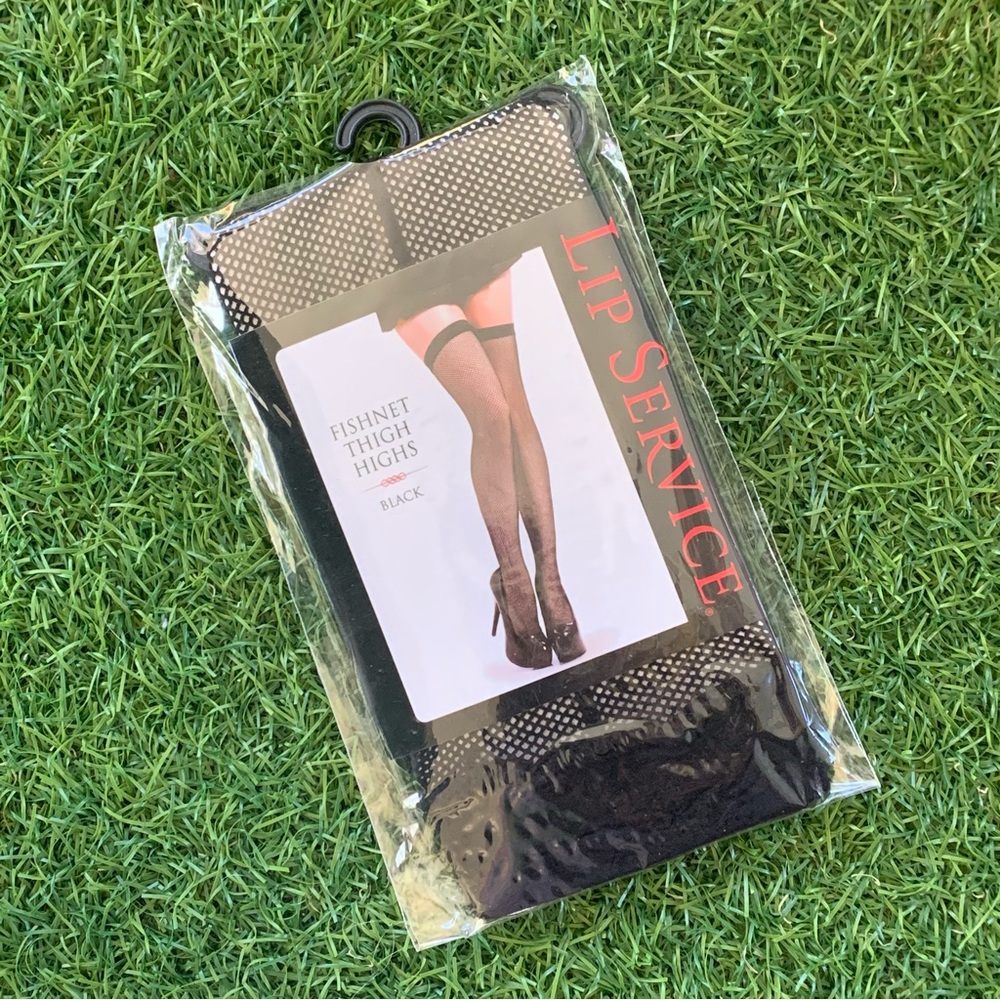 Black Fishnet Thigh High Stockings